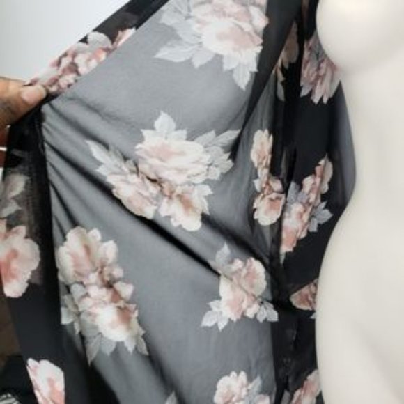 H&M DIVIDED floral belted Kimono large - Picture 7 of 8